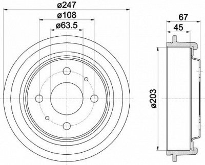HELLA PAGID 8dt355300101 -  Тормозной барабан